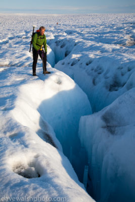Scientists hiking across Humboldt Glacier