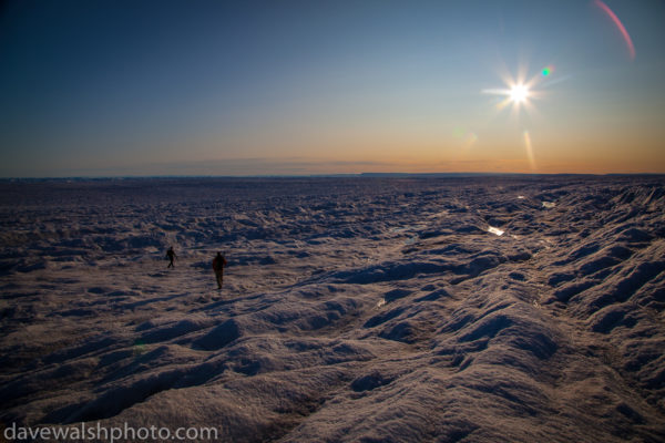 Scientists hiking across Humboldt Glacier