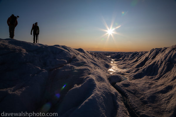 Scientists hiking across Humboldt Glacier